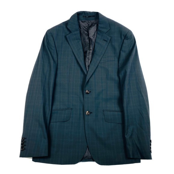 Hardy Amies Other - Hardy Amies Gray Blue‎ Checked Zignone Wool Blazer Size 38R NWOT